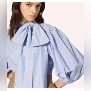 RED VALENTINO Fil Coupe Blouse With Neck Tie size XS/IT38